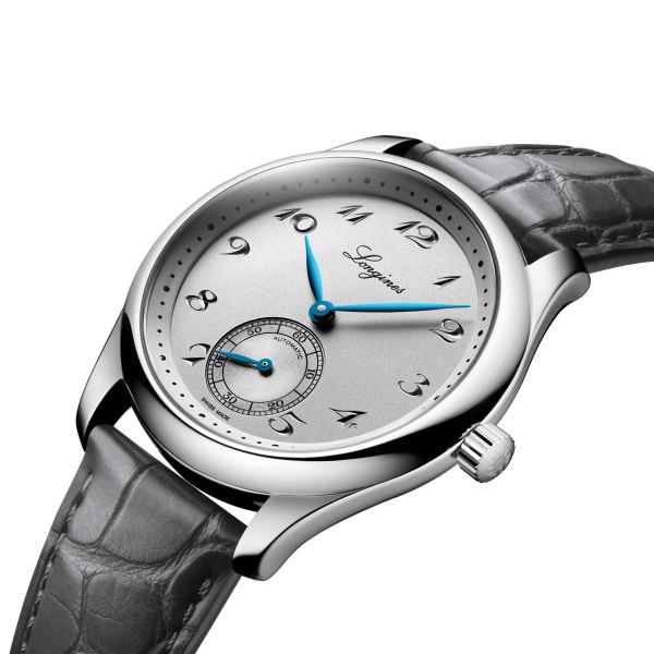 Montre Longines Master Collection automatique cadran argent bracelet cuir gris 38,5 mm L2.843.4.73.2