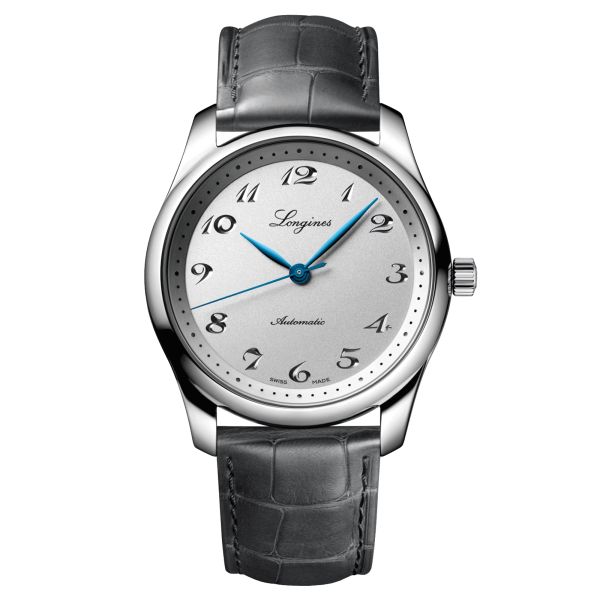 Montre Longines Master Collection 190th anniversary automatique cadran argent bracelet cuir gris 40 mm L2.793.4.73.2