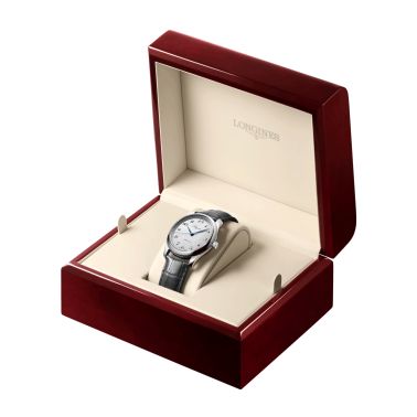 Montre Longines Master Collection 190th anniversary automatique cadran argent bracelet cuir gris 40 mm L2.793.4.73.2