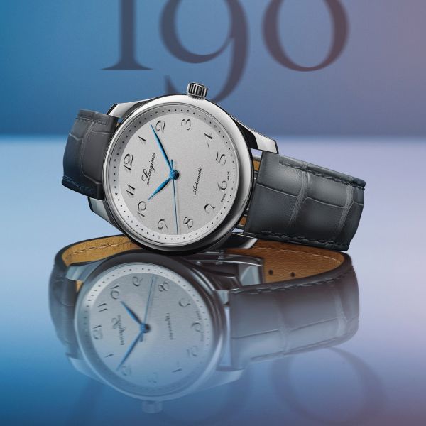 Montre Longines Master Collection 190th anniversary automatique cadran argent bracelet cuir gris 40 mm L2.793.4.73.2