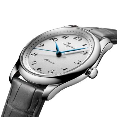 Montre Longines Master Collection 190th anniversary automatique cadran argent bracelet cuir gris 40 mm L2.793.4.73.2