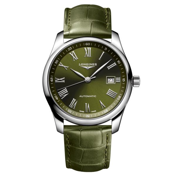 Longines Master Collection automatic watch green dial green leather strap 40 mm L2.793.4.09.2