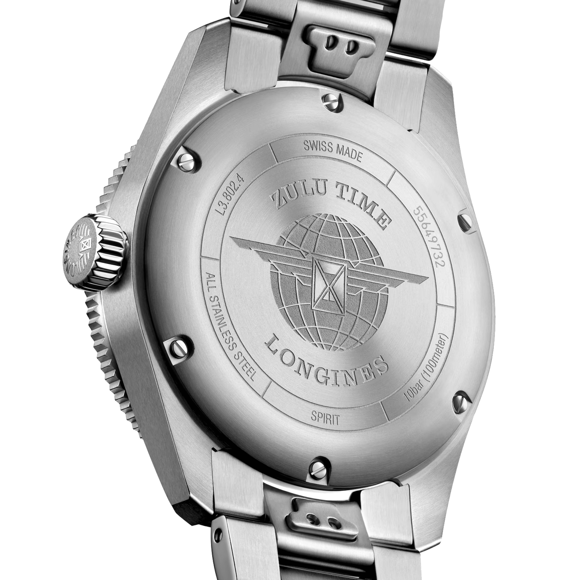 Longines Spirit Zulu Time automatic watch blue dial steel bracelet 39 mm L3.802.4.93.6