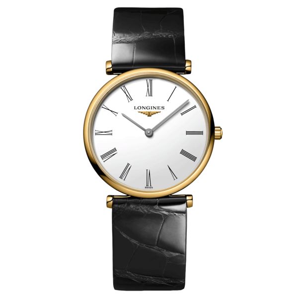 Montre Longines La Grande Classique quartz cadran blanc bracelet cuir noir 29 mm L4.512.2.11.2