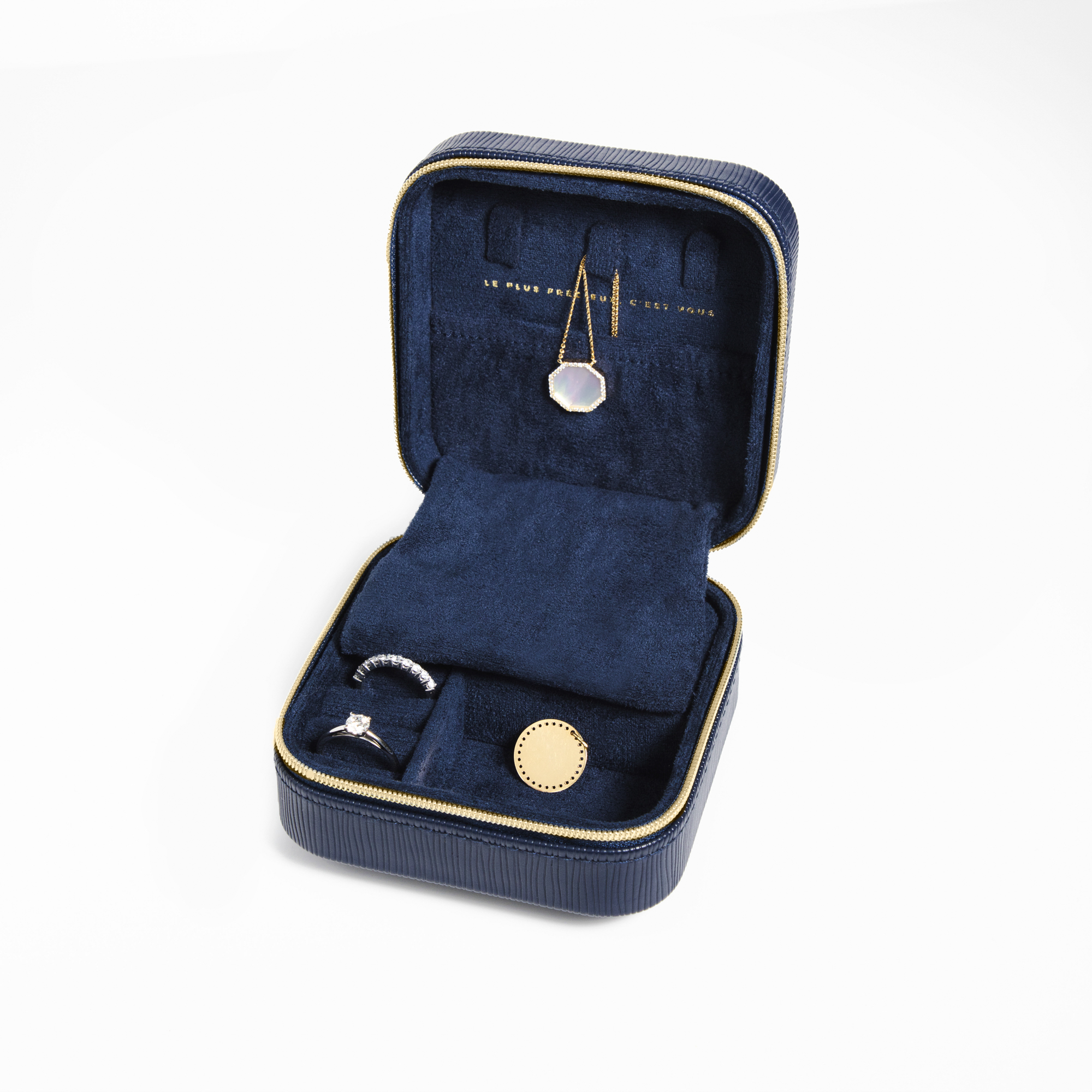 Coffret à bijoux bleu marine Lepage