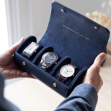 Blue three-watch roll Lepage