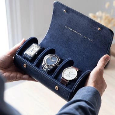 Étui pour 3 montres bleu Lepage