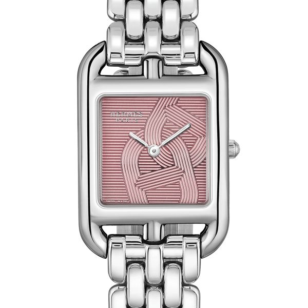 HERMÈS Cape Cod Petit Modèle quartz pink dial stainless steel bracelet 31 mm