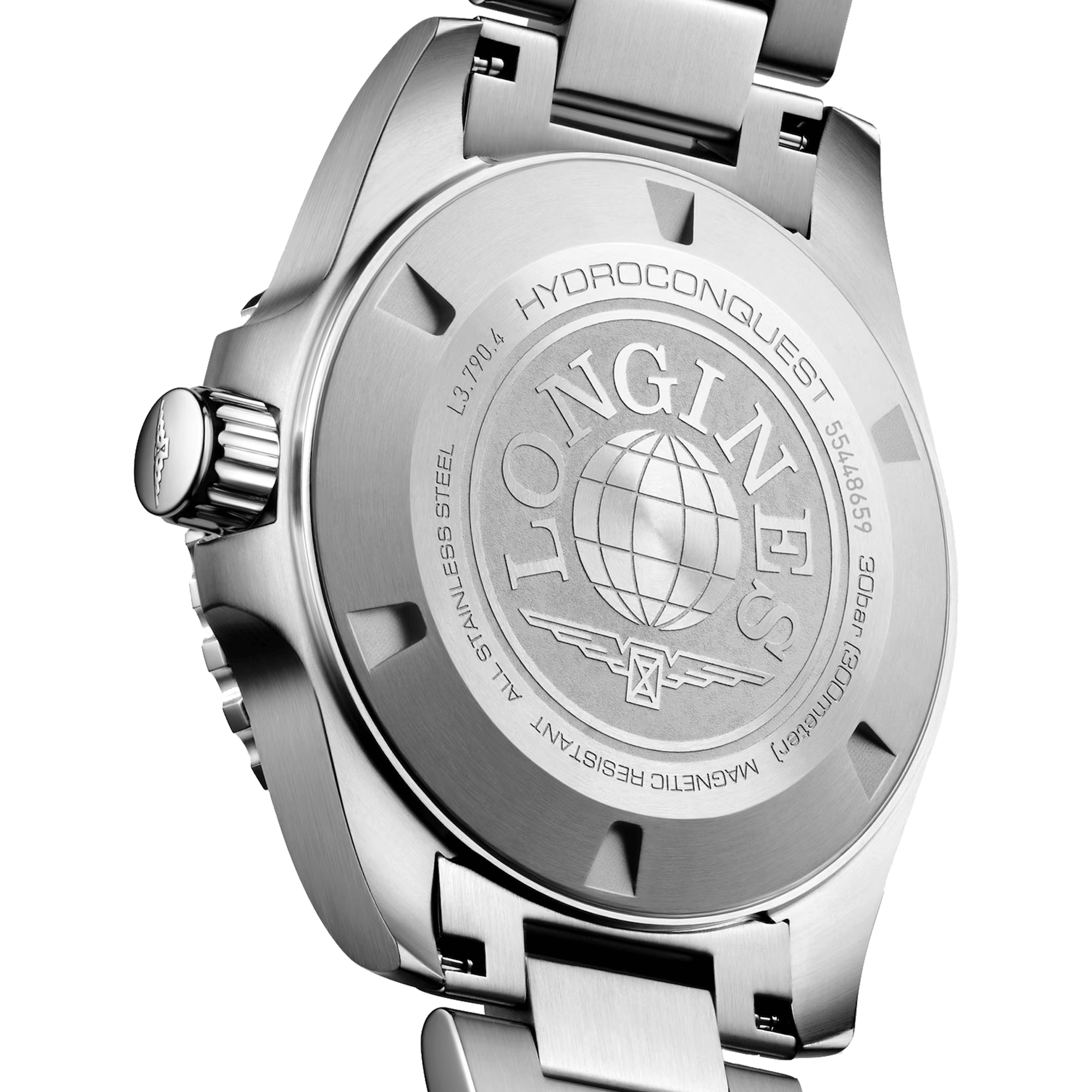 Longines Hydroconquest GMT automatic watch black dial steel bracelet 41 mm