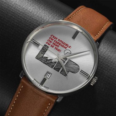 Lip "C'est Possible" quartz silver dial leather strap 38 mm