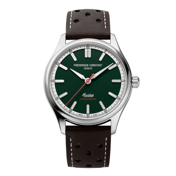Frédérique Constant Vintage Rally Healey Automatic COSC green dial leather strap 40 mm