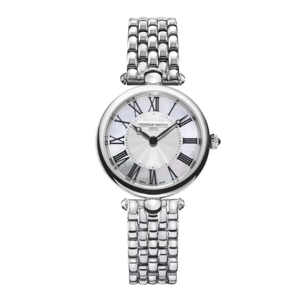 Montre Frédérique Constant Classics Art Déco Round quartz cadran argenté bracelet acier 30 mm