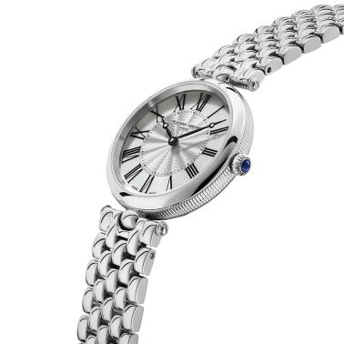 Frédérique Constant Classics Art Déco Round quartz silver dial steel bracelet 30 mm