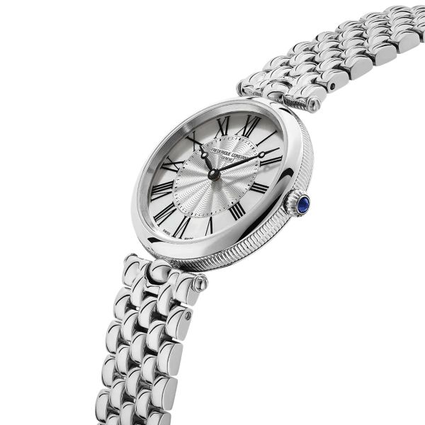 Frédérique Constant Classics Art Déco Round quartz silver dial steel bracelet 30 mm