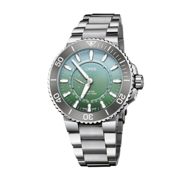 Oris Aquis Dat Watt Limited Edition II automatic green dial stainless steel bracelet 43,5 mm