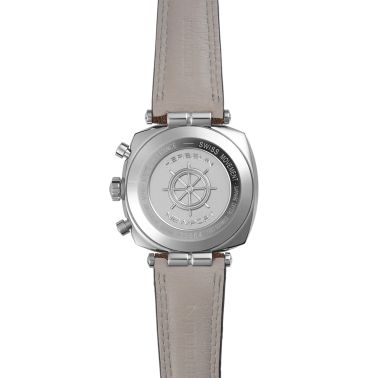 Herbelin Newport Heritage Chrono quartz black dial leather strap 42 mm