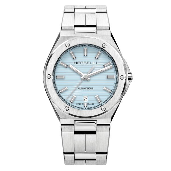 Herbelin Cap Camarat automatic ice blue dial steel bracelet 40,5 mm