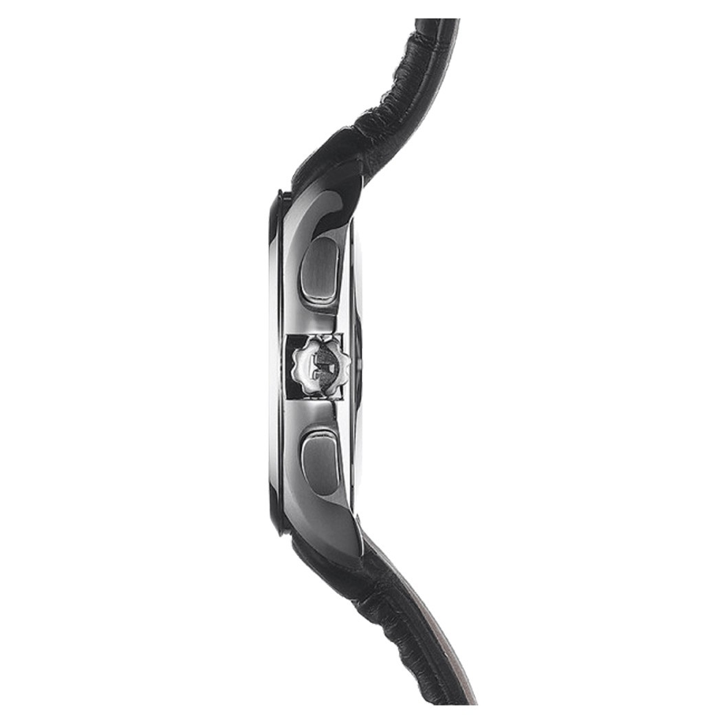 Montre Tissot T-Classic Couturier quartz chronographe cadran noir bracelet cuir noir 41 mm T035.617.16.051.00