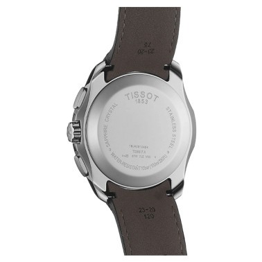 Montre Tissot T-Classic Couturier quartz chronographe cadran noir bracelet cuir noir 41 mm T035.617.16.051.00