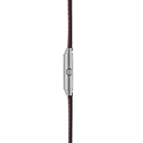 Montre Herbelin Art Déco quartz cadran argenté bracelet cuir 29,5 x 22 mm