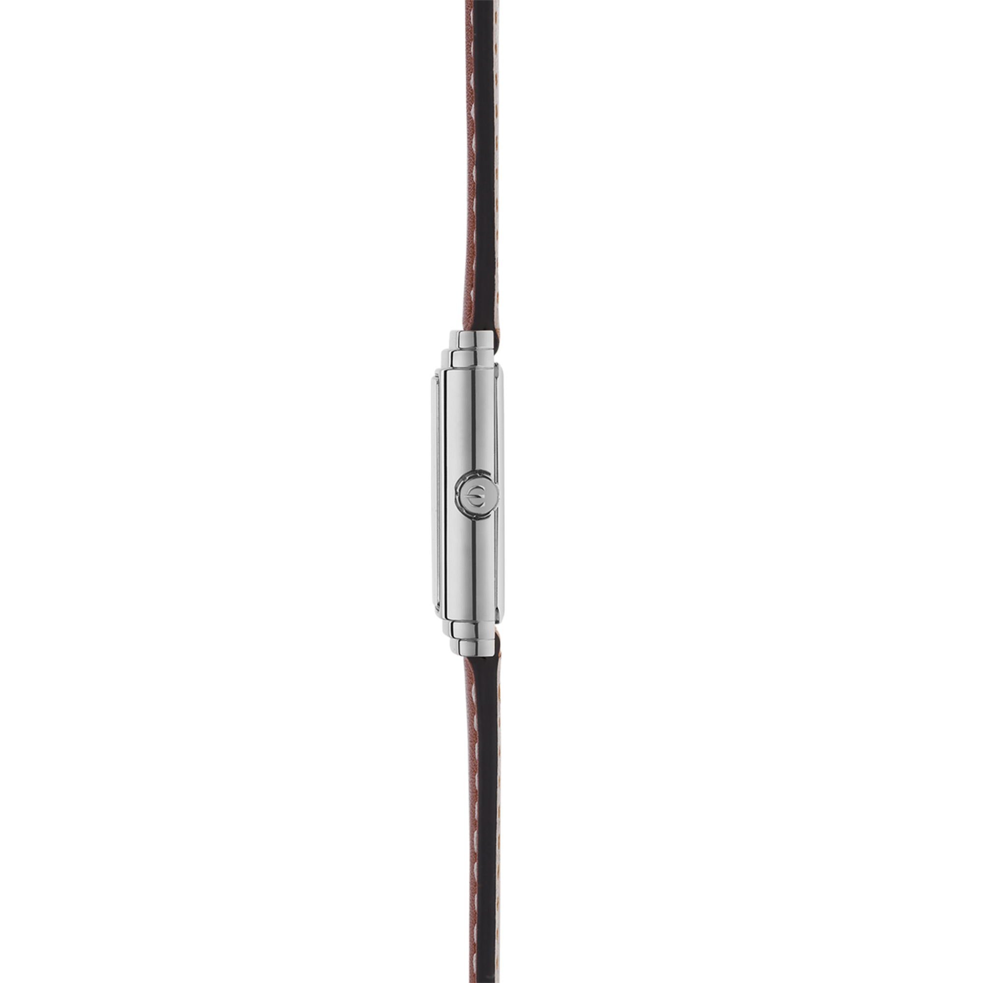 Montre Herbelin Art Déco quartz cadran argenté bracelet cuir 29,5 x 22 mm