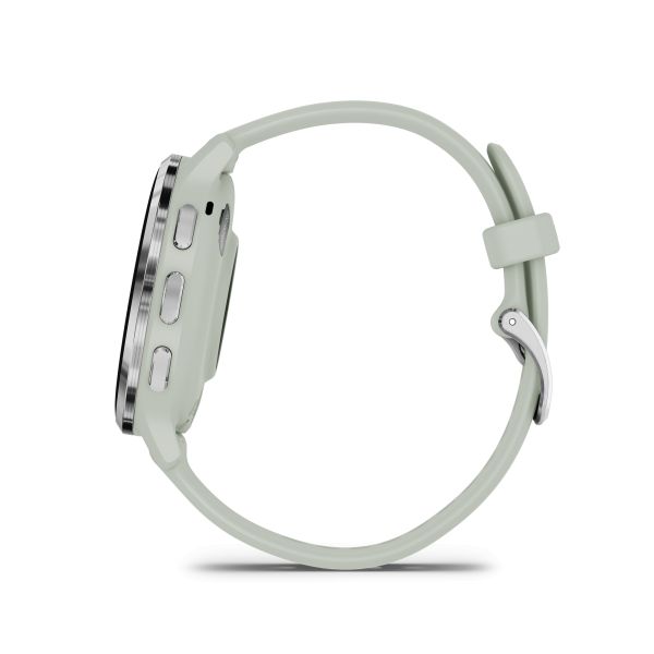 Garmin Venu 3S Silver sage green silicone strap 41 mm