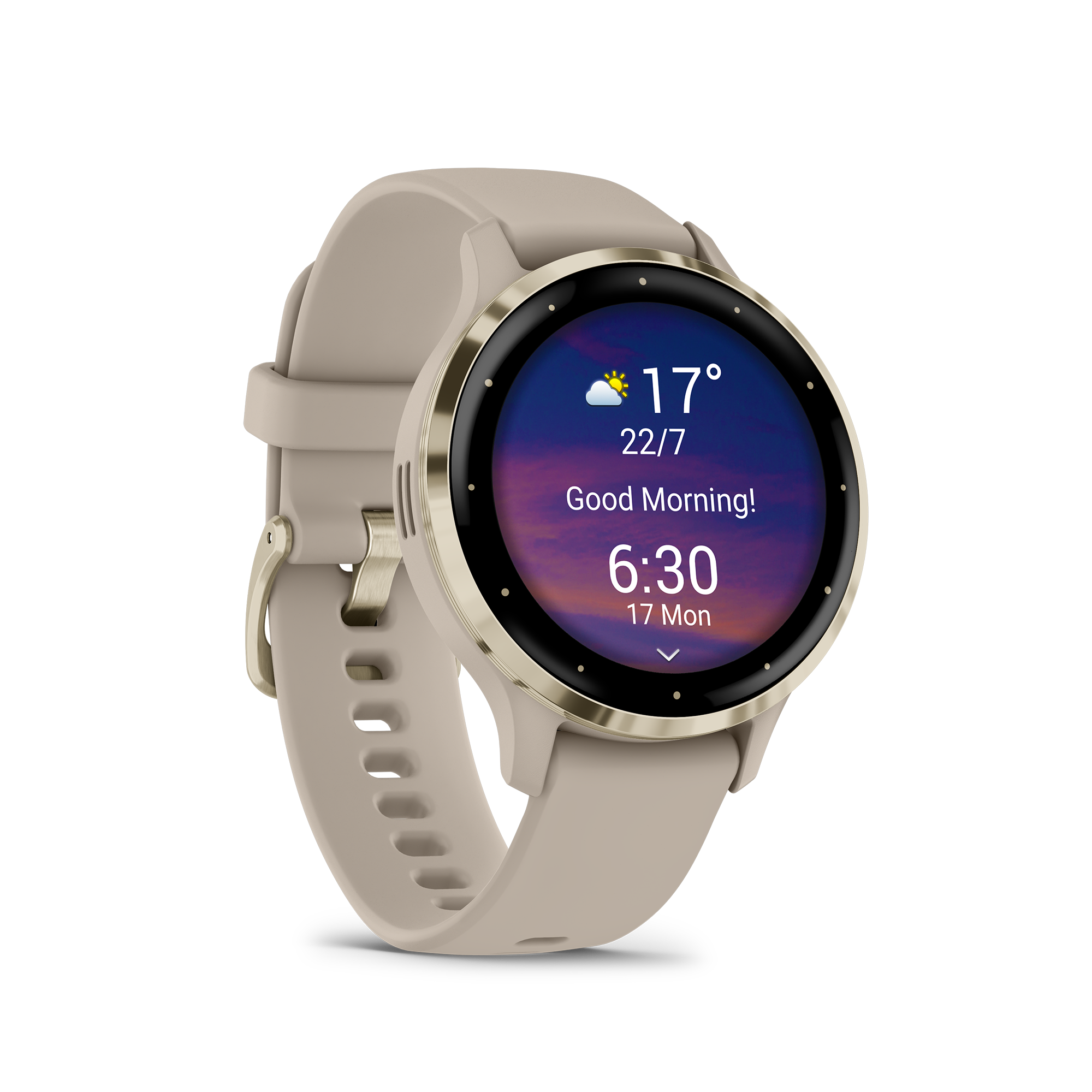 Garmin Venu 3S Soft Gold linen silicone strap 41 mm