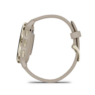 Montre connectée Garmin Venu 3S Soft Gold bracelet silicone lin 41 mm 010-02785-02