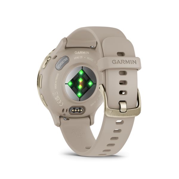 Montre connectée Garmin Venu 3S Soft Gold bracelet silicone lin 41 mm 010-02785-02