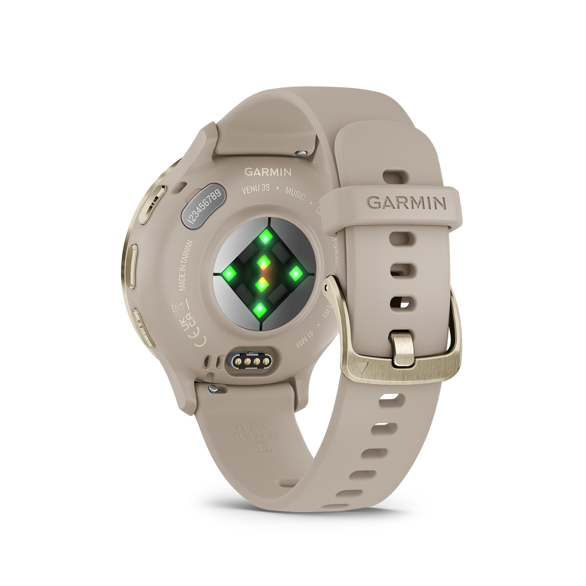 Garmin Venu 3S Soft Gold linen silicone strap 41 mm