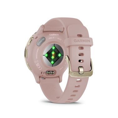 Montre connectée Garmin Venu 3S Soft Gold bracelet silicone rose 41 mm 010-02785-03
