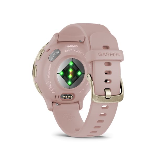 Montre connectée Garmin Venu 3S Soft Gold bracelet silicone rose 41 mm 010-02785-03