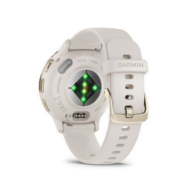 Montre connectée Garmin Venu 3S Soft Gold bracelet silicone ivoire 41 mm
