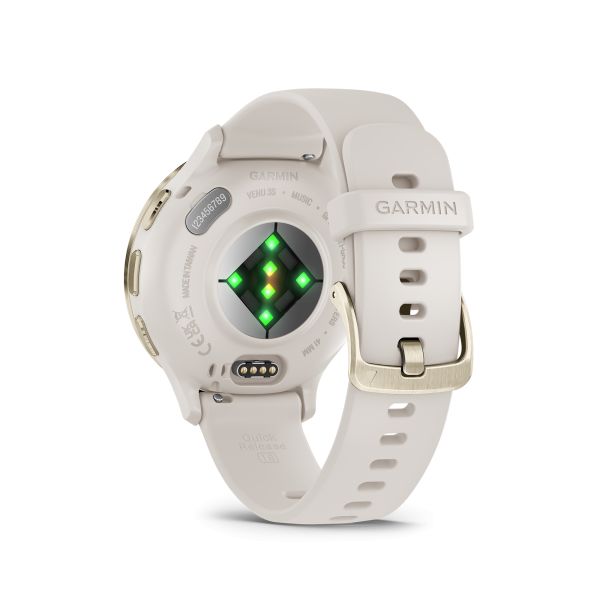 Montre connectée Garmin Venu 3S Soft Gold bracelet silicone ivoire 41 mm