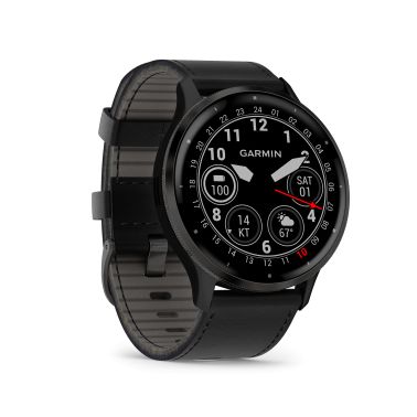 Montre connectée Garmin Venu 3 Gray bracelet cuir noir 45 mm 010-02784-52