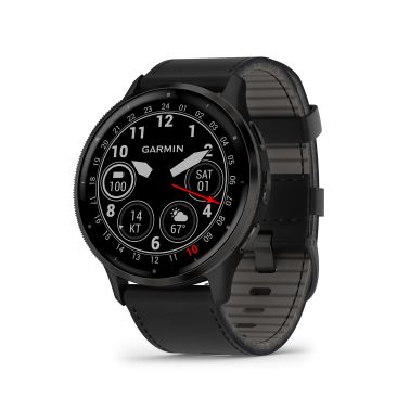 Montre connectée Garmin Venu 3 Gray bracelet cuir noir 45 mm 010-02784-52