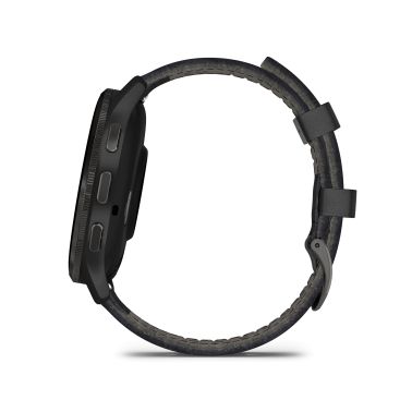 Montre connectée Garmin Venu 3 Gray bracelet cuir noir 45 mm 010-02784-52