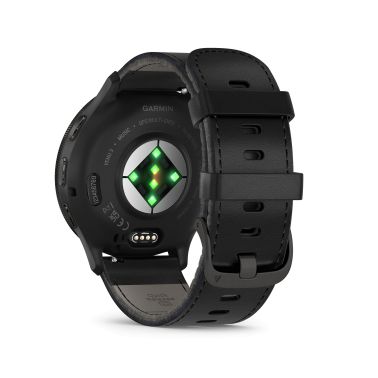 Montre connectée Garmin Venu 3 Gray bracelet cuir noir 45 mm 010-02784-52
