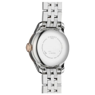Montre Tissot T-Classic Le Locle Automatic Lady cadran argent bracelet acier bicolore 25,3 mm