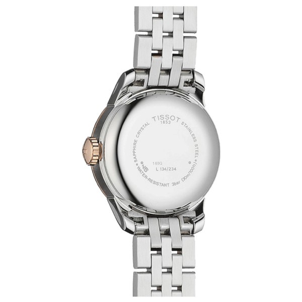 Montre Tissot T-Classic Le Locle Automatic Lady cadran argent bracelet acier bicolore 25,3 mm