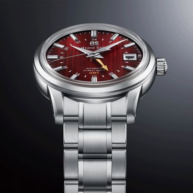 Grand Seiko Elegance Hi-Beat 36000 GMT "Yuka Momiji" red dial steel bracelet 39,5 mm