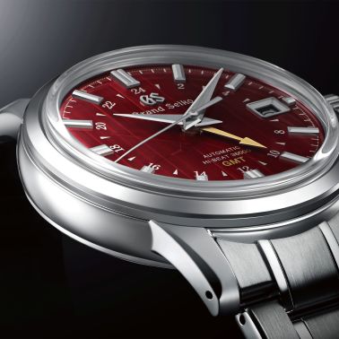Grand Seiko Elegance Hi-Beat 36000 GMT "Yuka Momiji" red dial steel bracelet 39,5 mm