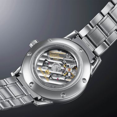Montre Grand Seiko Elegance Hi-Beat 36000 GMT "Yuka Momiji" cadran rouge bracelet acier 39,5 mm
