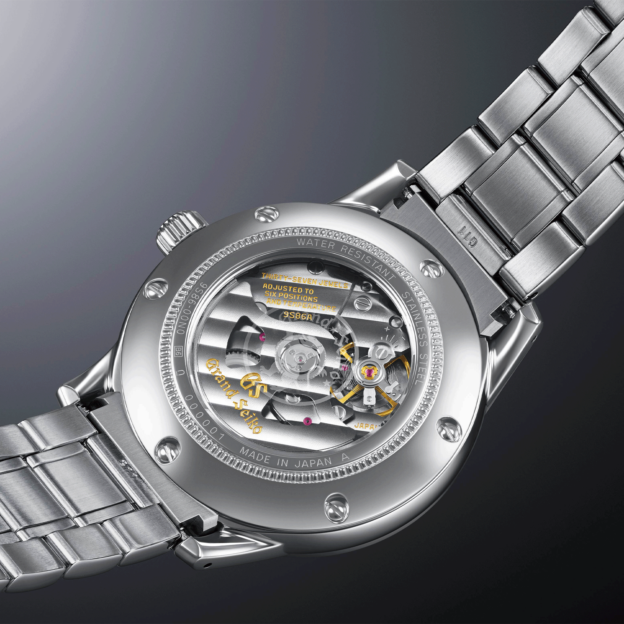Grand Seiko Elegance Hi-Beat 36000 GMT "Yuka Momiji" red dial steel bracelet 39,5 mm