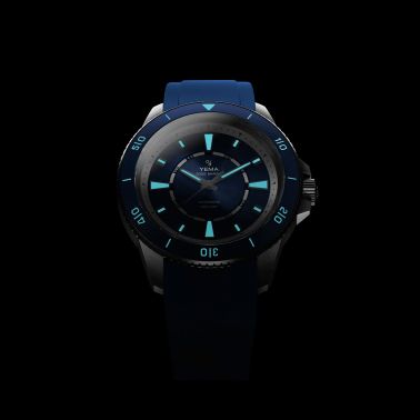 Montre Yema Sous-Marine automatique cadran bleu bracelet caoutchouc bleu 40,5 mm YSMA23G-GGRBS
