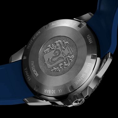 Yema Sous-Marine automatic watch blue dial blue rubber strap 40,5 mm YSMA23G-GGRBS