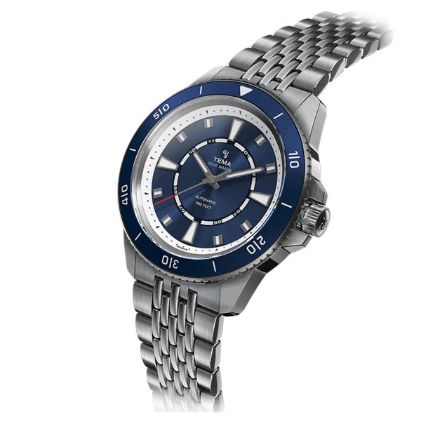 Yema Sous-Marine automatic watch blue dial stainless steel bracelet 40.5 mm YSMA23G-GMS