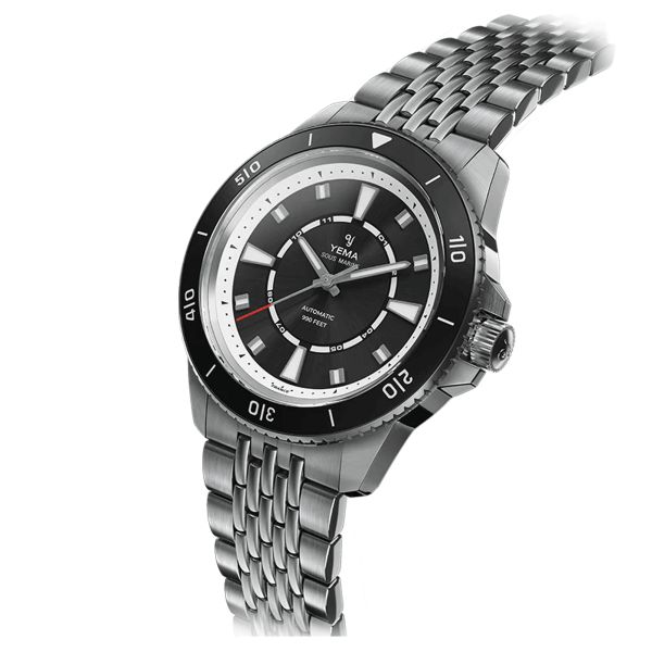 Yema Sous-Marine automatic watch black dial steel bracelet 40.5 mm YSMA23A-AMS