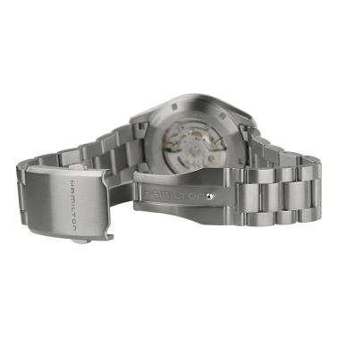 Hamilton Khaki Field Titanium automatic watch blue dial titanium bracelet 38 mm