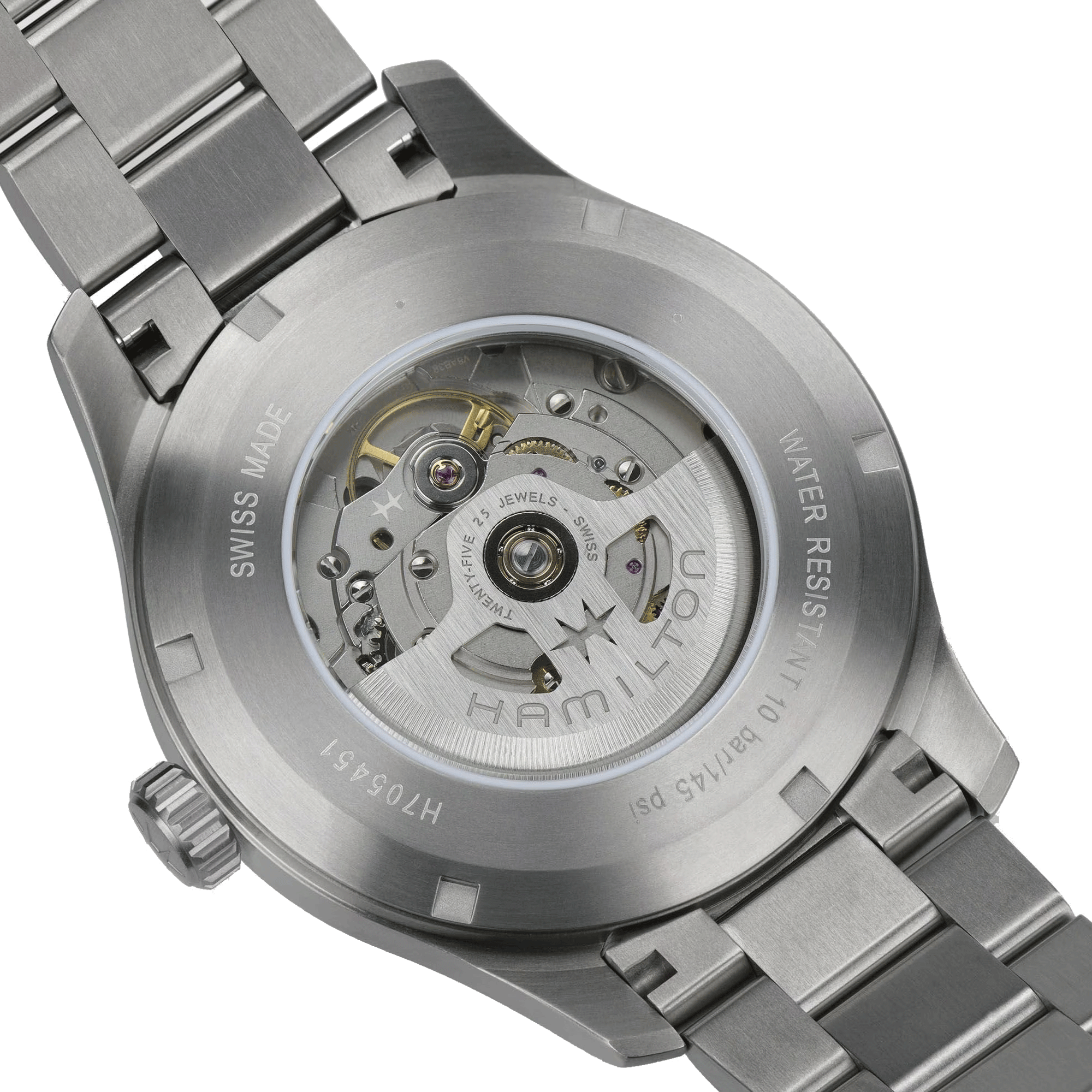 Hamilton Khaki Field Titanium automatic watch blue dial titanium bracelet 42 mm